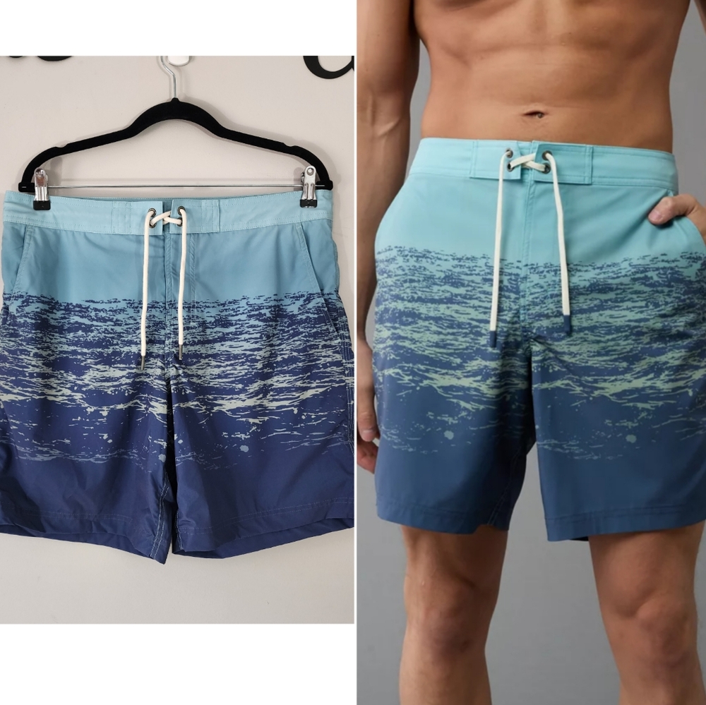 NEW American Eagle Ombre Flex 8" Classic Board Short Size Medium